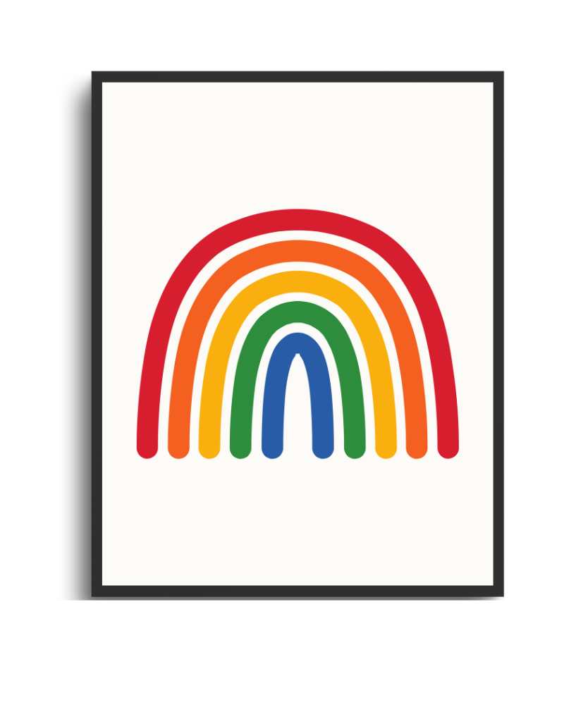 Vibrant Rainbow Framed Print - Colorful Wall Art for Kids and Playrooms Semi Glossy Black