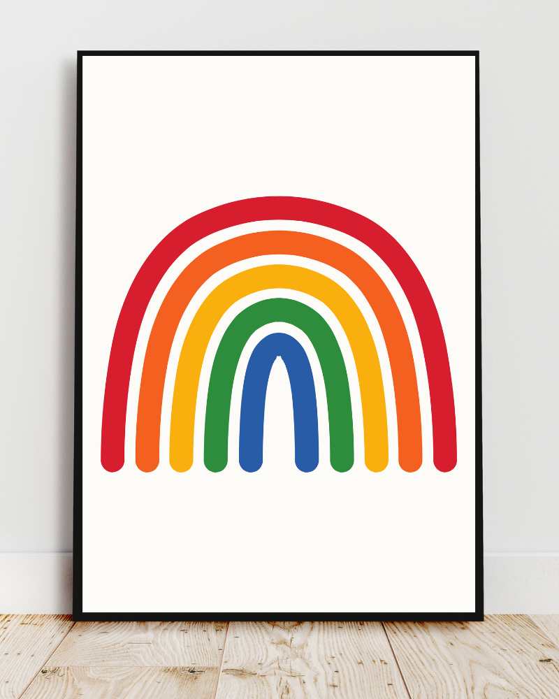 Vibrant Rainbow Framed Print - Colorful Wall Art for Kids and Playrooms