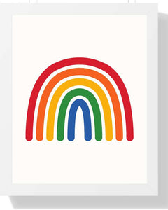 Vibrant Rainbow Framed Print - Colorful Wall Art for Kids and Playrooms Semi Glossy White