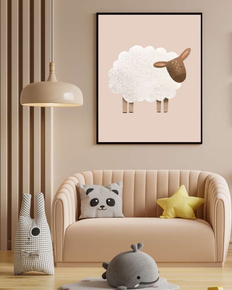 Cute Sheep Framed Print - Ideal Nursery Decor