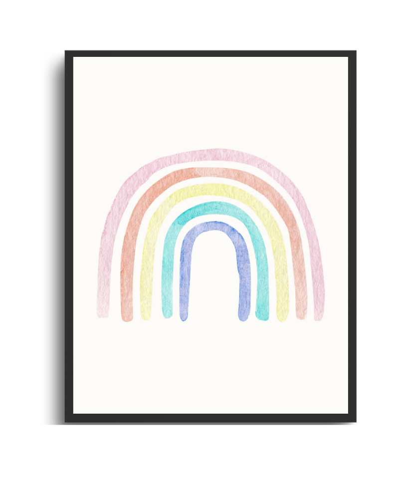 Rainbow Framed Print - Brighten Up Your Space Semi Glossy Black