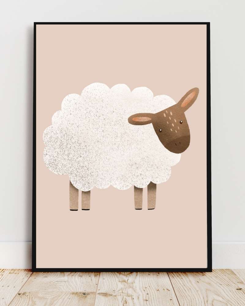 Cute Sheep Framed Print - Ideal Nursery Decor