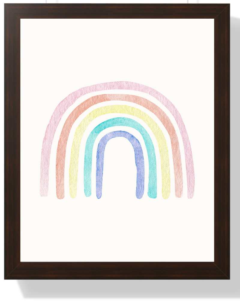 Rainbow Framed Print - Brighten Up Your Space Semi Glossy Brown
