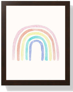 Rainbow Framed Print - Brighten Up Your Space Semi Glossy Brown
