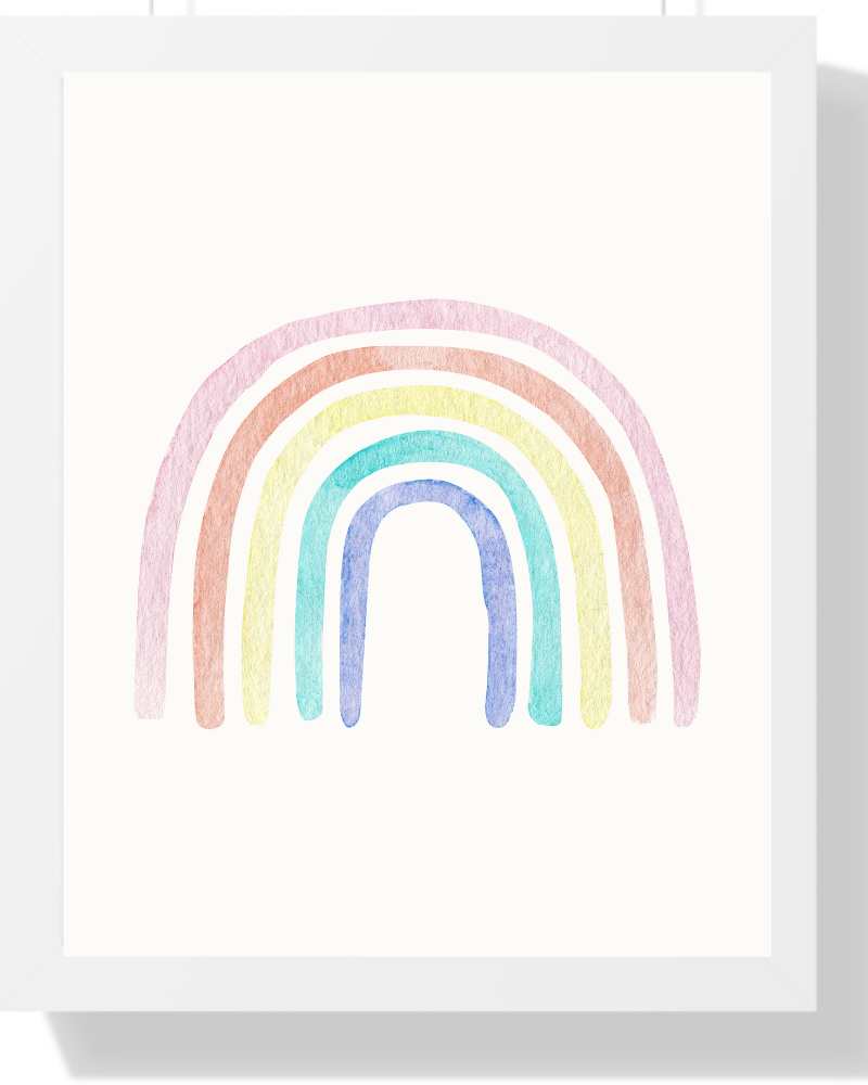 Rainbow Framed Print - Brighten Up Your Space Semi Glossy White