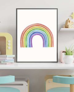 Vibrant Rainbow Framed Print - Colorful Wall Art for Kids' Rooms