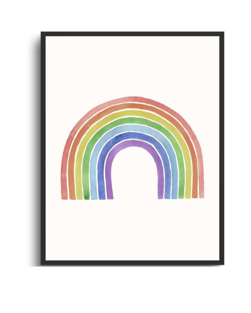 Vibrant Rainbow Framed Print - Colorful Wall Art for Kids' Rooms Semi Glossy Black