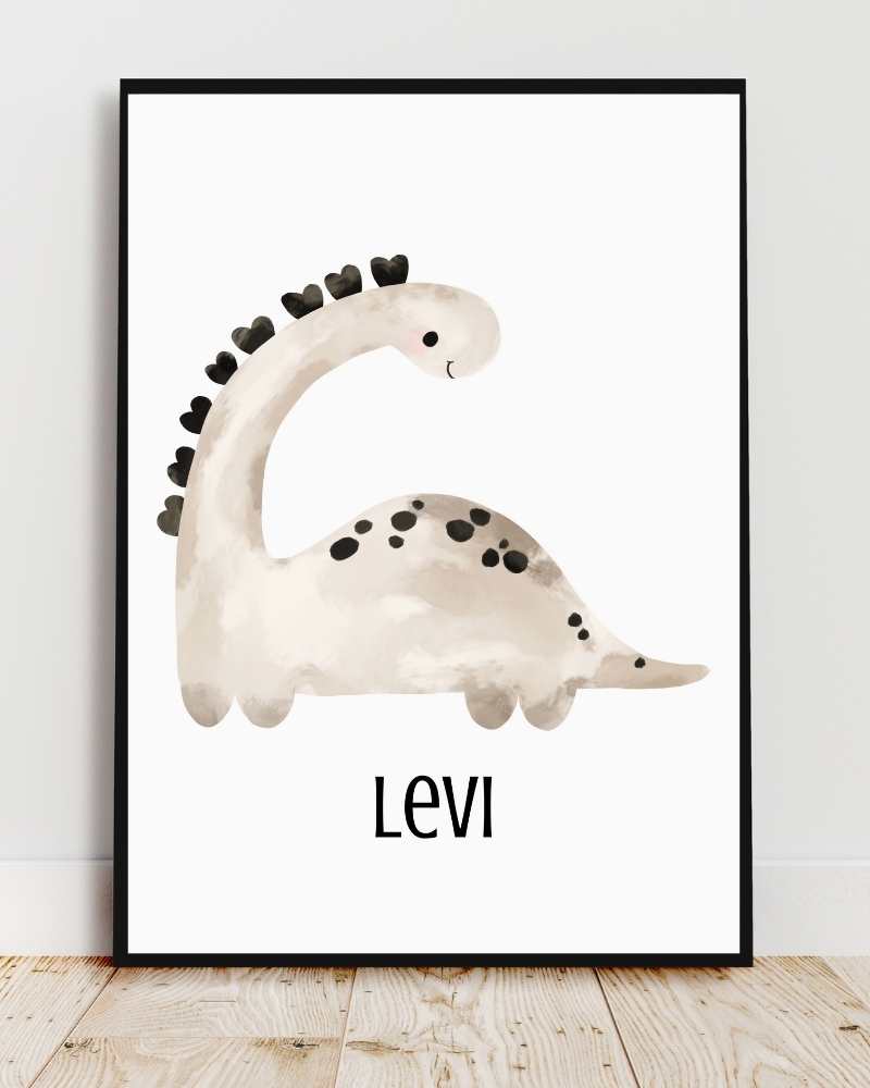 Dinosaur Framed Print - 'Levi' for Kids' Room Decor