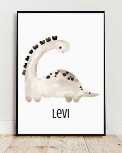 Dinosaur Framed Print - 'Levi' for Kids' Room Decor