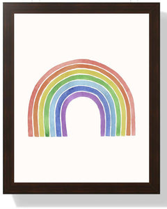Vibrant Rainbow Framed Print - Colorful Wall Art for Kids' Rooms Semi Glossy Brown