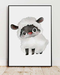 Sheep Framed Print - Cheerful Nursery Wall Art