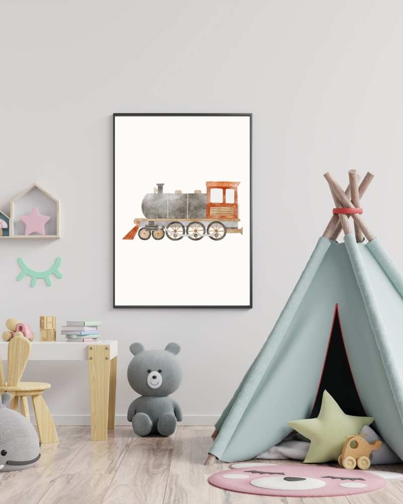 Garbage Truck Framed Print - Multi-Color Art for Kids' Rooms
