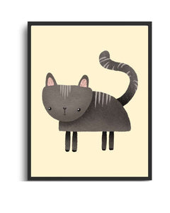 Cat Framed Print - Multi-Color Wall Art for Cat Lovers Semi Glossy Black