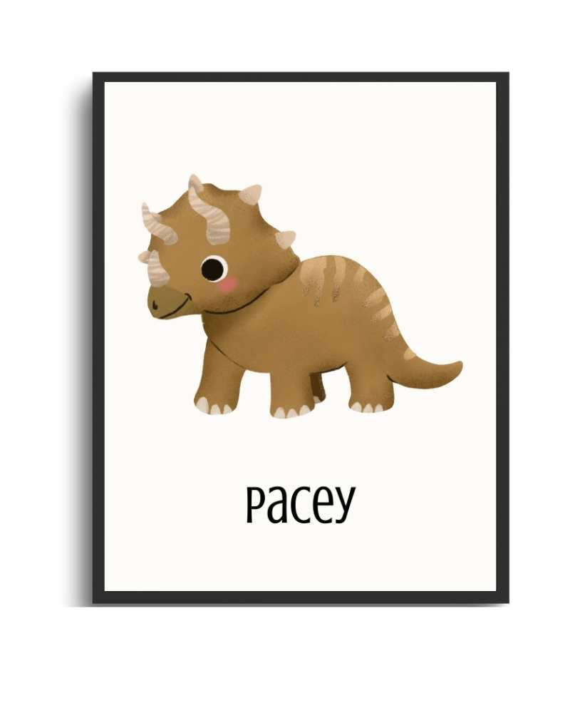 Dinosaur Framed Print - Wall Art for Kids' Rooms Semi Glossy Black