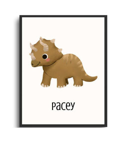 Dinosaur Framed Print - Wall Art for Kids' Rooms Semi Glossy Black