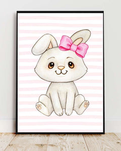 Whimsical Bunny Framed Print - Cute Decor for Kids' Rooms