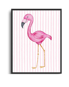 Flamingo Framed Print – Tropical Home Decor Semi Glossy Black