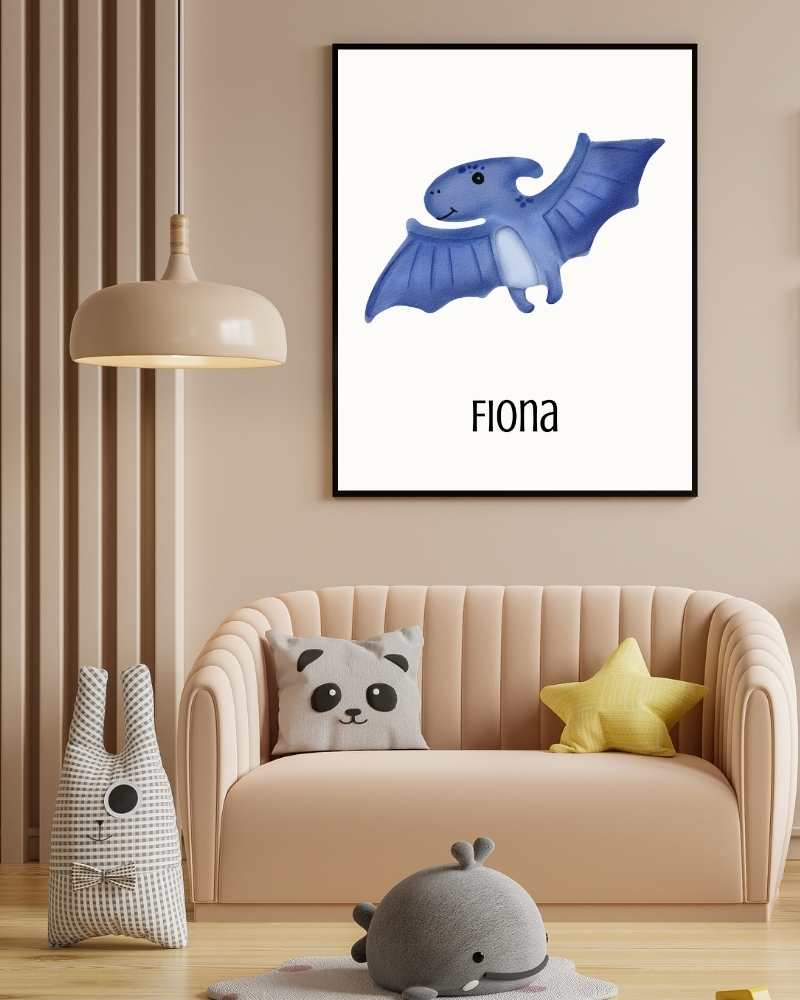 Framed Dragon Print with Name Personalization