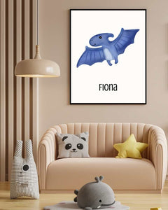 Framed Dragon Print with Name Personalization