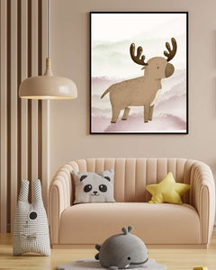 Reindeer Framed Print - Multi-Color Art for Kids' Rooms