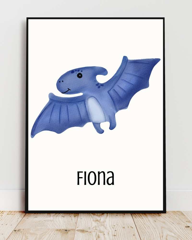 Framed Dragon Print with Name Personalization