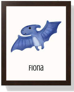 Framed Dragon Print with Name Personalization Semi Glossy Brown
