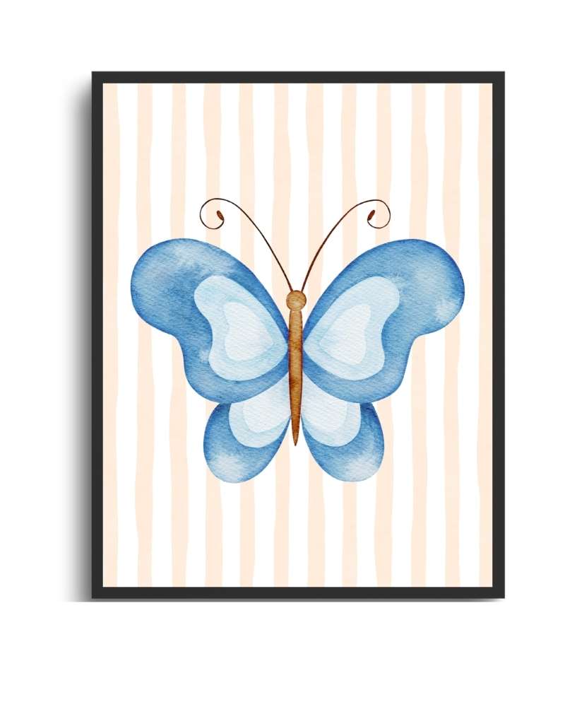 Butterfly Framed Print - Colorful Wall Art for Home Decor Semi Glossy Black