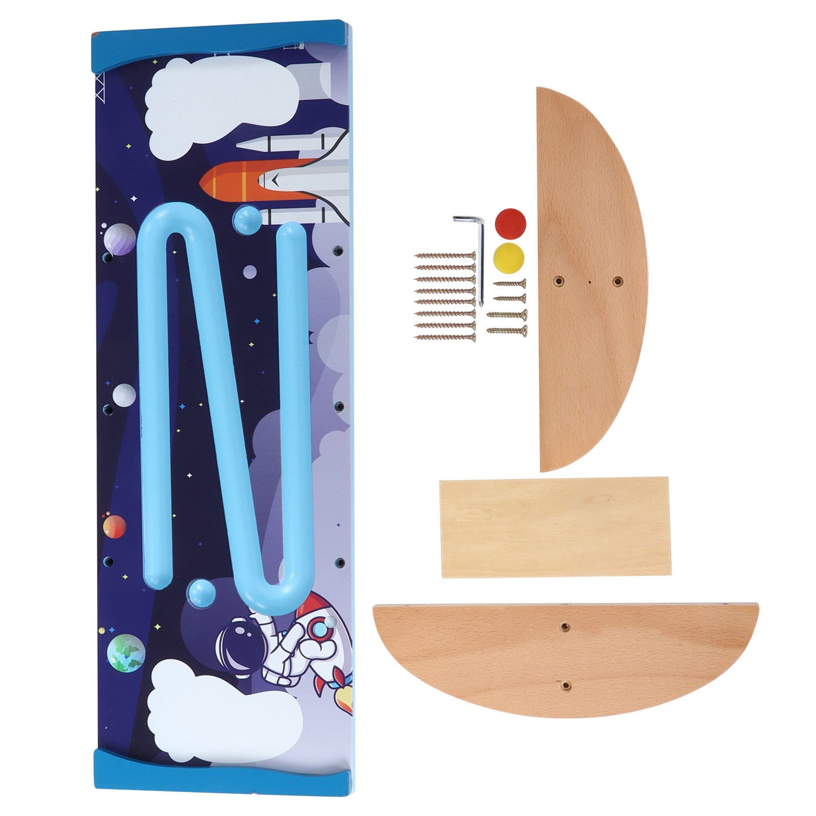 Wooden Balancing Board for Kids – Under Desk Anti-Slip Roller Balance Trainer | Develops Coordination & Core Strength