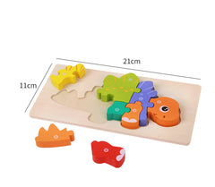 Number Matching Wooden 3D Dinosaur Puzzles – Educational Toy for Kids Aged 4-6, Enhances Cognitive Development and Fine Motor Skills