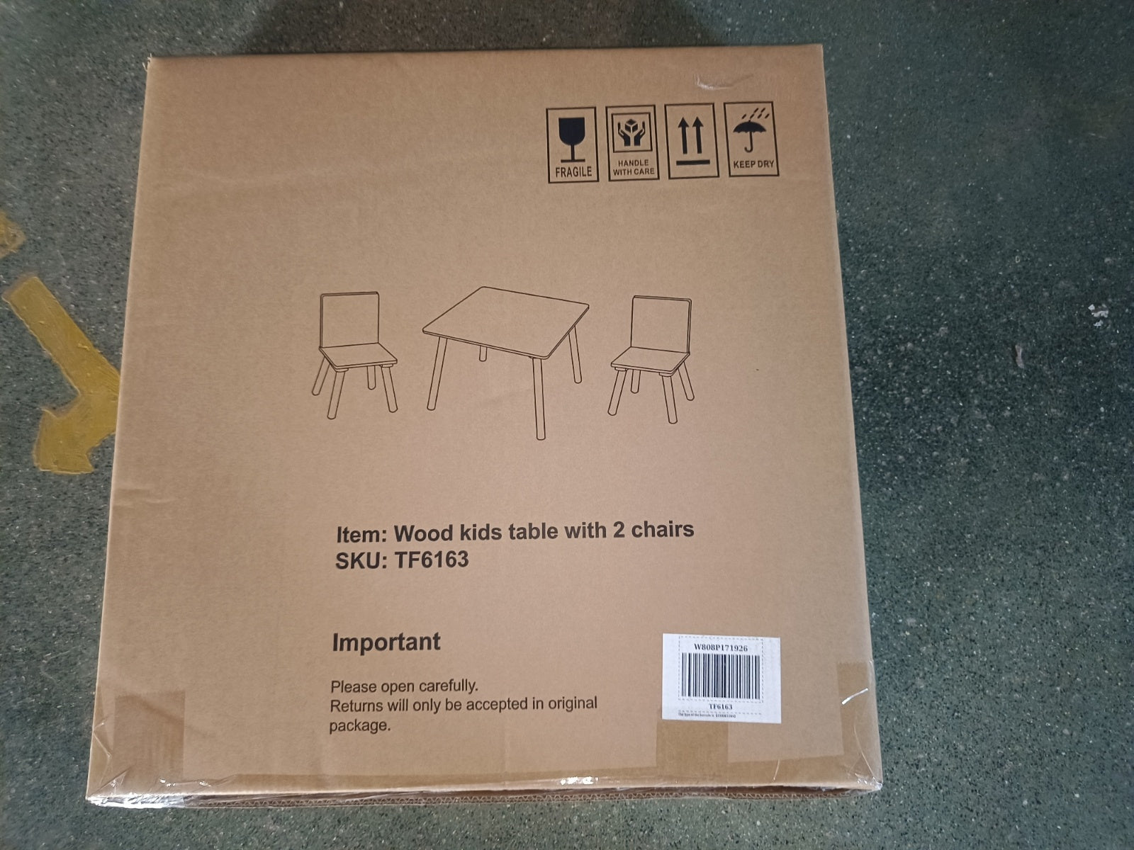 Kids Wooden Table & 2 Chairs Set – Toddler Activity Play Furniture, White
