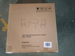 Kids Wooden Table & 2 Chairs Set – Toddler Activity Play Furniture, White