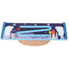 Wooden Balancing Board for Kids – Under Desk Anti-Slip Roller Balance Trainer | Develops Coordination & Core Strength