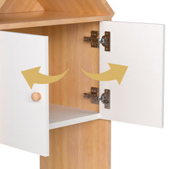 Versatile Children's Bookshelf with House-Shaped Design – Multi-Functional Storage Organizer for Books and Toys – Adjustable Placement, Durable MDF Construction