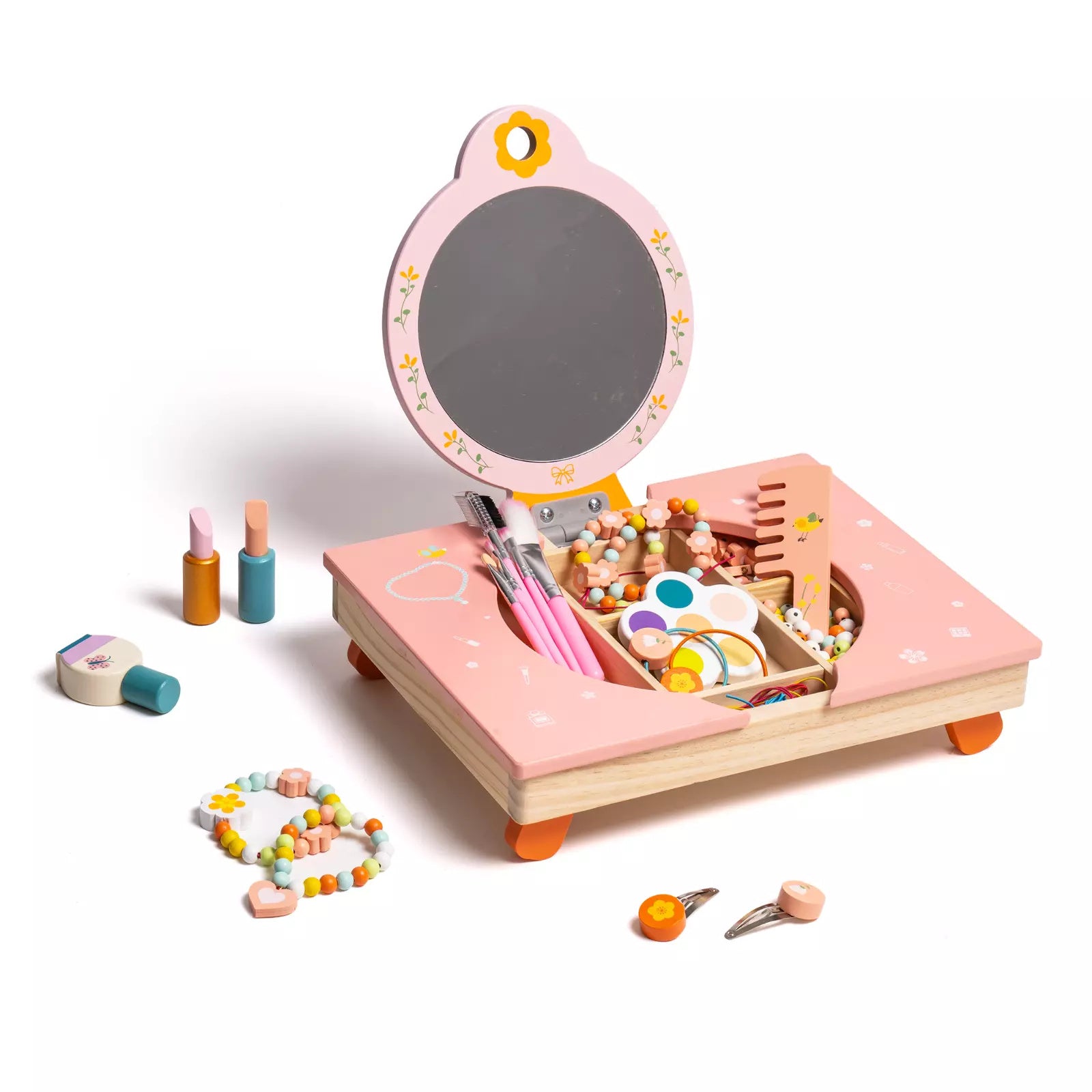 Robud Wooden Pretend Play Cosmetic Makeup Set – Educational Preschool Toy for Kids Aged 3+