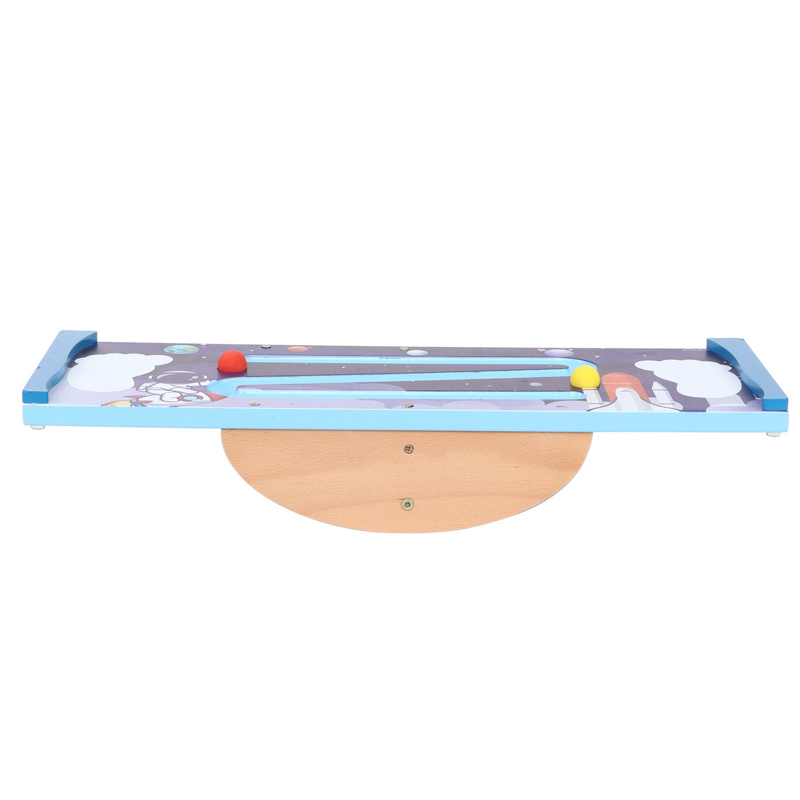 Wooden Balancing Board for Kids – Under Desk Anti-Slip Roller Balance Trainer | Develops Coordination & Core Strength