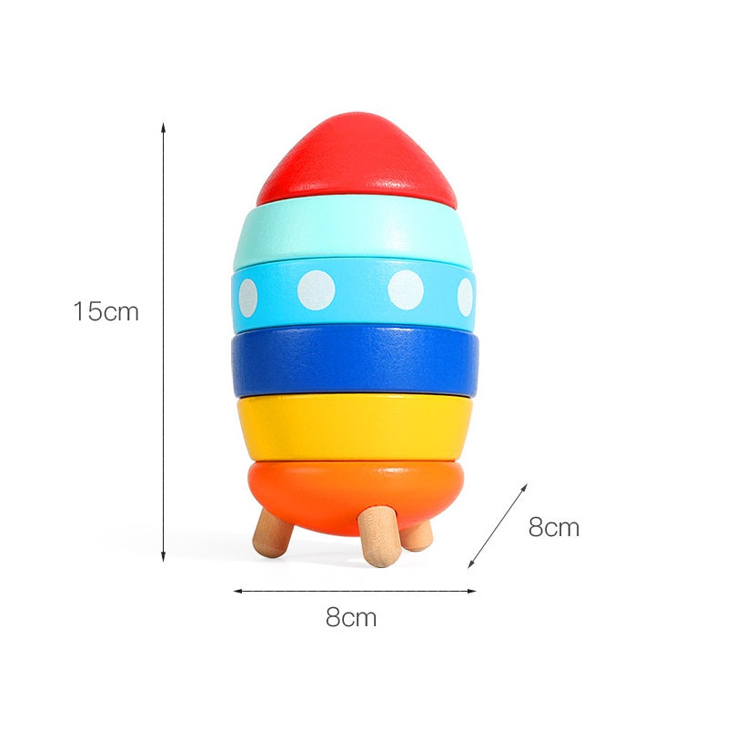 Double Layer Rocket Stacker - Woodwork Toys