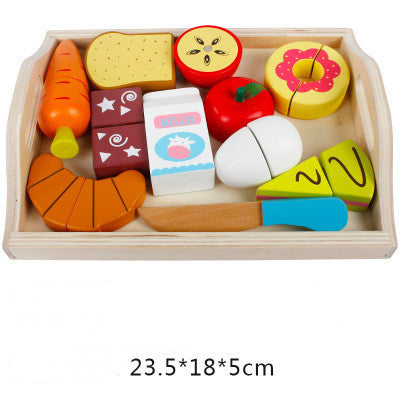 Fruits, Vegetables and Snacks Playset with Wooden Tray - Woodwork Toys