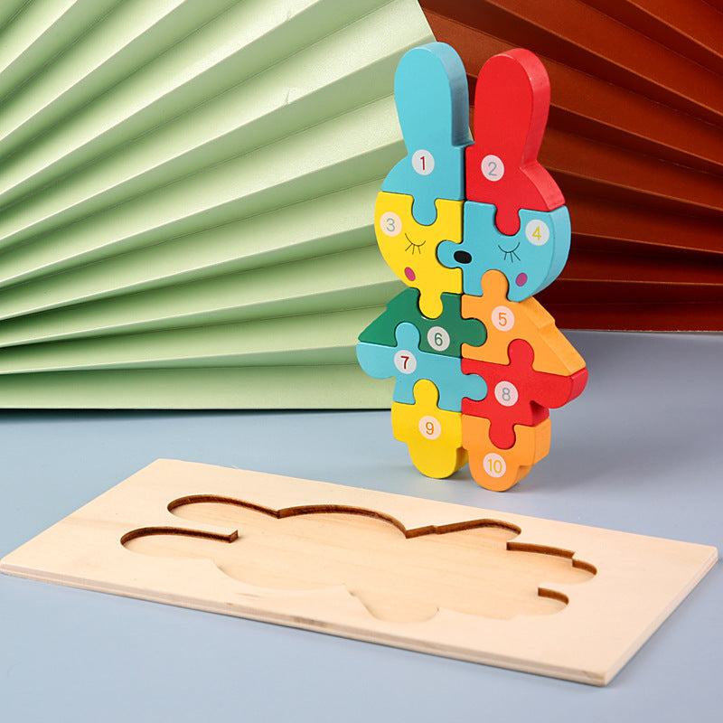 Number Matching Wooden 3D Puzzle - Woodwork Toys