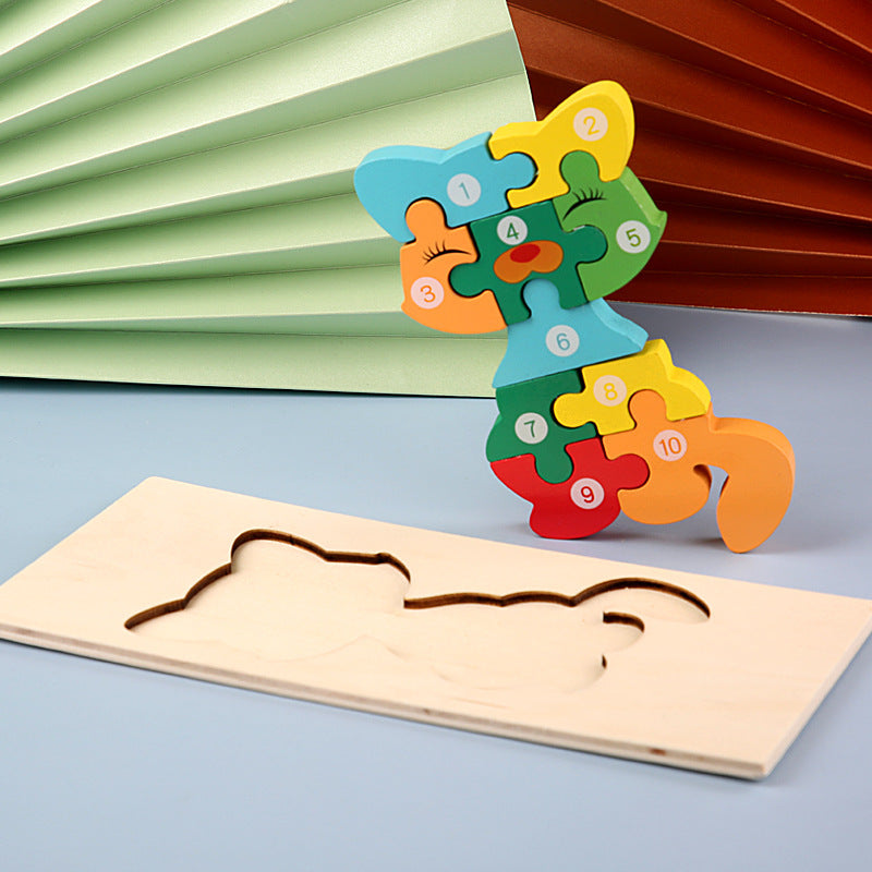 Number Matching Wooden 3D Puzzle - Woodwork Toys