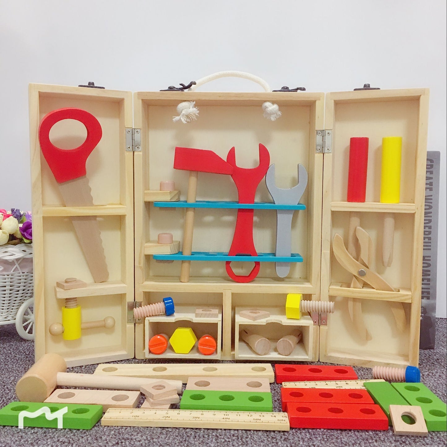 Kids' Wooden Toolbox - Woodwork Toys