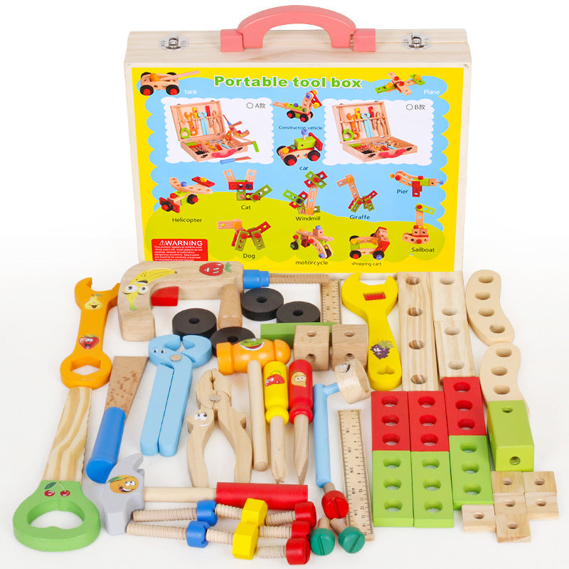 Kids' Wooden Toolbox - Woodwork Toys