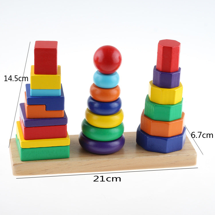 Geometric Stacking Tower Set - Woodwork Toys