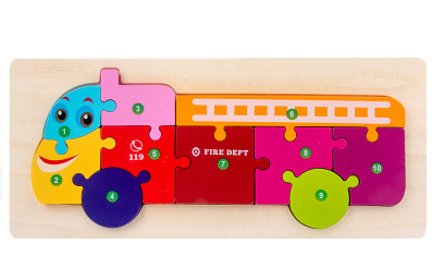 Number Matching Wooden 3D Puzzle - Woodwork Toys