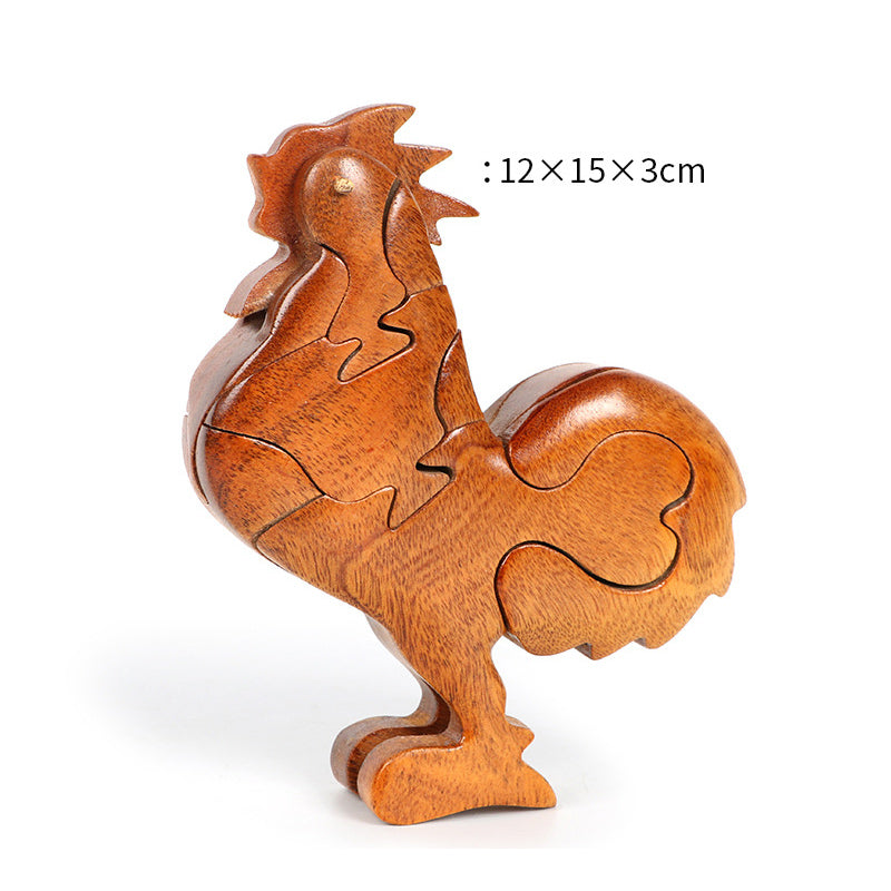 Solid Wood Animal Block Puzzles - Woodwork Toys