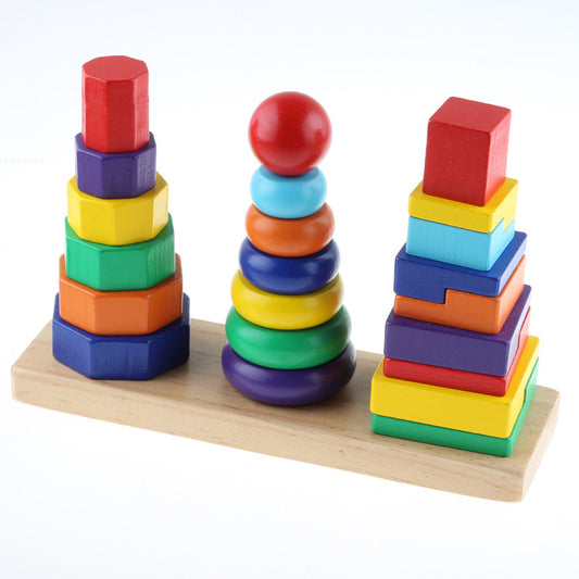 Geometric Stacking Tower Set - Woodwork Toys