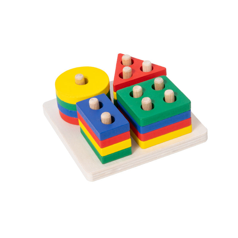 Color Recognition, Wooden Sorting and Stacking Blocks - Woodwork Toys