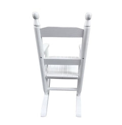 Children's White Wooden Rocking Chair – Solid Poplar Wood, Indoor/Outdoor Use