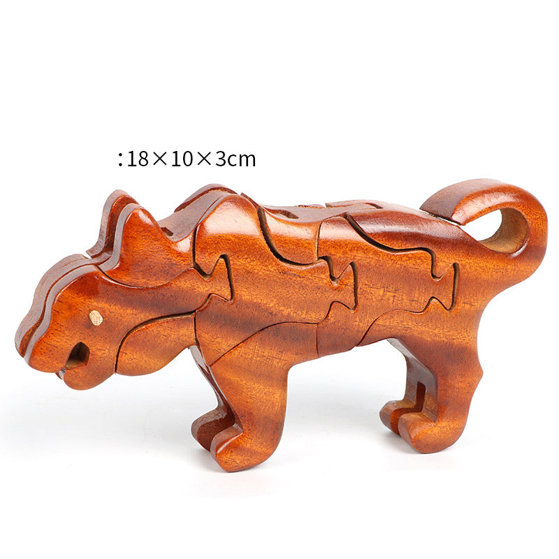 Solid Wood Animal Block Puzzles - Woodwork Toys