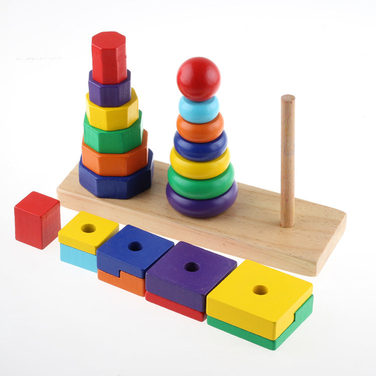 Geometric Stacking Tower Set - Woodwork Toys