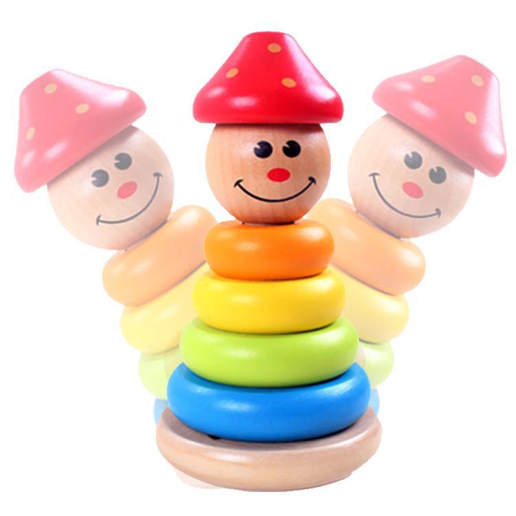 Clown Wooden Stacking Rings - Woodwork Toys